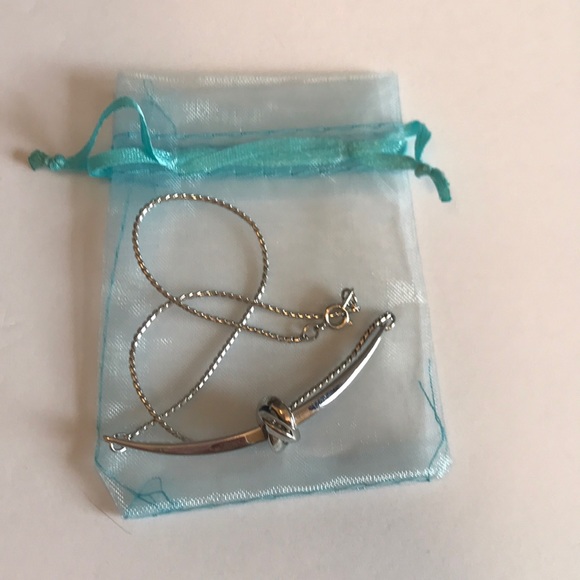 Silvertone Knotted Necklace - Picture 1 of 5